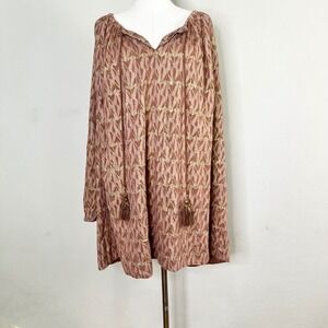 Mes Demoiselles Paris Baltimore Mini Dress Gold Metallic Boho Tunic US 6 / 8 NWT